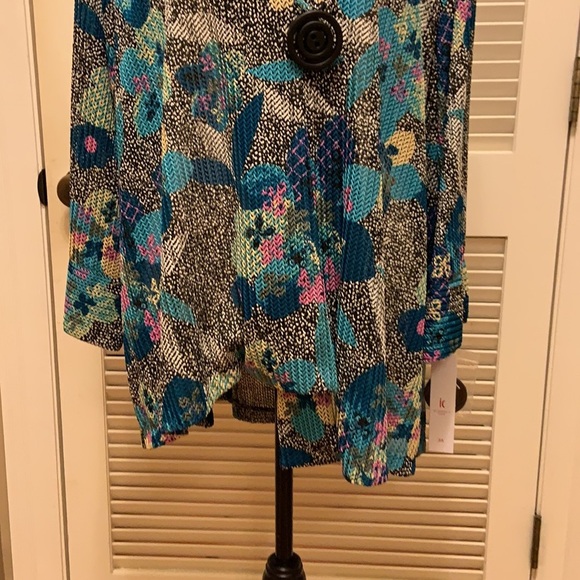 16. IC By Connie K Asymmetrical Jacket in Teal - Picture 7 of 16